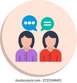 Icono de estilo de círculo plano de reunión