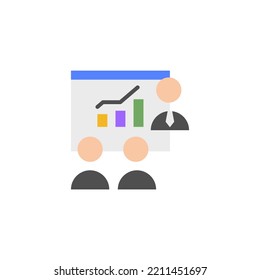 meeting flat icon designed in flat style decorated with meeting room icon elements and percentage icons in business icon theme