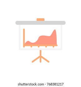 Meeting flat icon office flipchart graph