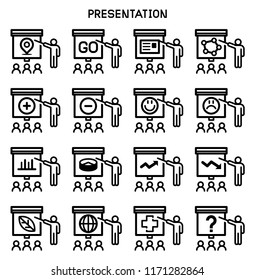 meeting general presentation icon. Seminar topics concept.