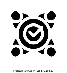 meeting glyph icon. Strong and solid vector icon for websites, mobile interfaces, presentations, and visual branding. High quality and easy to edit.