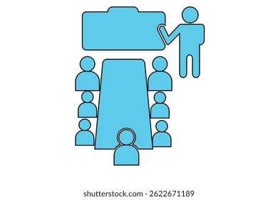 Colección de iconos sólidos de glifo de reunión. Contiene negocios, capacitación, seminario, trabajo en equipo, taller. Para el diseño de marketing de Sitio web, logotipo, App, Plantilla, ui. Icono de lluvia, letrero lineal de taller. EPS 10. 