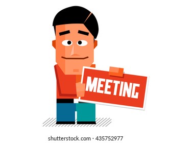 Meeting Graphic Flat Vector Illustration Stock Vector (Royalty Free ...