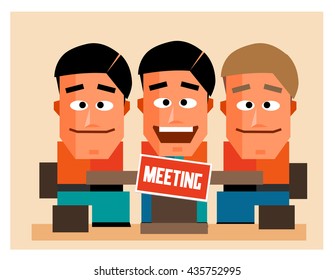 Meeting graphic. Flat vector illustration.