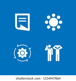 meeting icon. 4 meeting set with work, interview, problem and folded document icon vector icons for web and mobile app