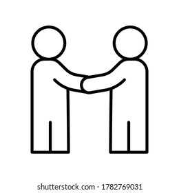 meeting icon with black outline style