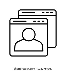 meeting icon with black outline style