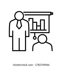 meeting icon with black outline style
