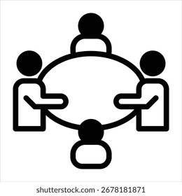 Icono de reunión en Ilustración vectorial de estilo negro