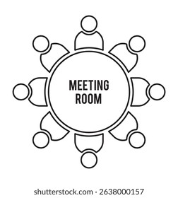Meeting Icon. board meeting icon sign vector. Business teacher icon pointing at board with audience in silhouette style on Transparent Background. EPS 10.
