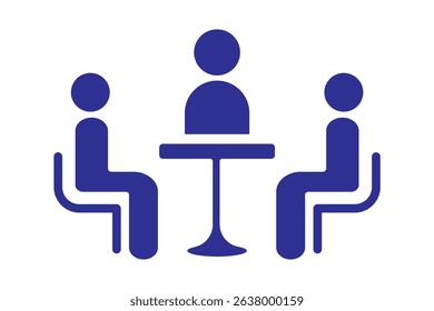 Meeting Icon. board meeting icon sign vector. Business teacher icon pointing at board with audience in silhouette style on Transparent Background. EPS 10.