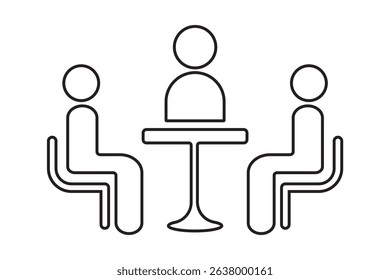 Meeting Icon. board meeting icon sign vector. Business teacher icon pointing at board with audience in silhouette style on Transparent Background. EPS 10.
