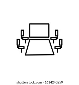 Meeting icon.  Business Presentation Icon. Vector thin line icon.