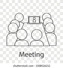Meeting  icon concept on transparency background. Business idea design.  Line vector illustration use for your project.