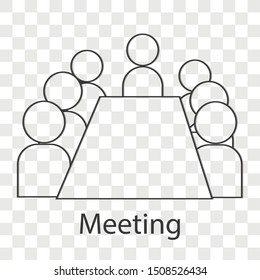 Meeting  icon concept on transparency background. Business idea design.  Line vector illustration use for your project.