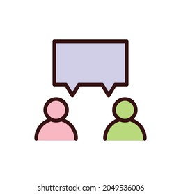 icono de reunión, ilustración vectorial de icono de conversación