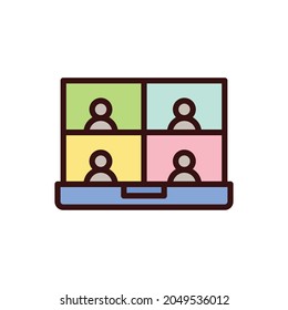 meeting icon, conversation icon vector illustration