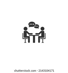 Meeting icon design. Business consulting icon in flat style design. Vector illustration