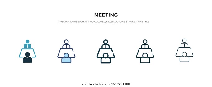 meeting icon in different style vector illustration. two color and black meeting vector icons designed in filled, outline, line and stroke style can be used for web, mobile, ui
