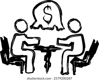 meeting icon in Doodle style