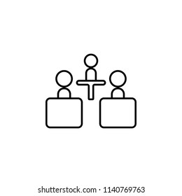 the meeting icon. Element of communication icon for mobile concept and web apps. Thin line the meeting icon can be used for web and mobile