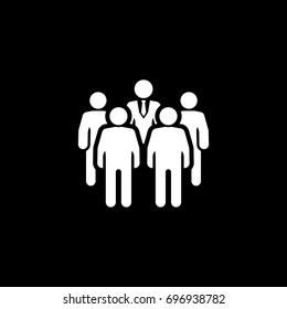 Meeting Icon. Flat Design. A group of people at the meeting.