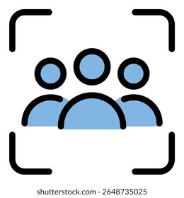 Ilustração em estilo de linha plana de ícone de reunião representando colaboração e discussão em grupo, adequada para apresentações de negócios, coordenação de equipe e aplicativos de agendamento