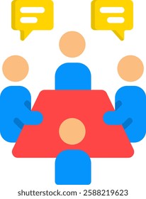 Meeting Icon Flat Vector Illustration