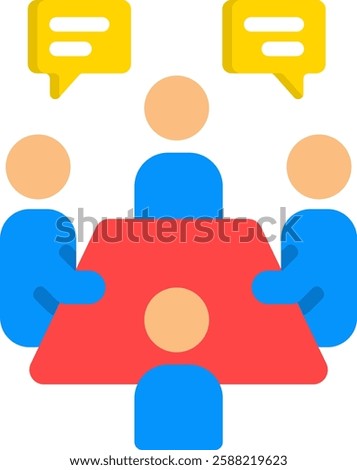 Meeting Icon Flat Vector Illustration