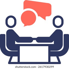 Meeting Icon Glyph Color Vector Illustration