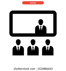 meeting icon isolated sign symbol vector illustration - high quality black style vector icons
