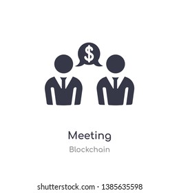 meeting icon. isolated meeting icon vector illustration from blockchain collection. editable sing symbol can be use for web site and mobile app