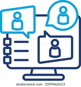 Meeting Icon Line Color Vector Illustration