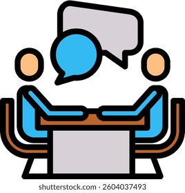 Meeting Icon Lineal Color Vector Illustration