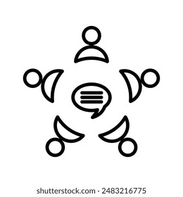 meeting icon linear logo mark in black and white