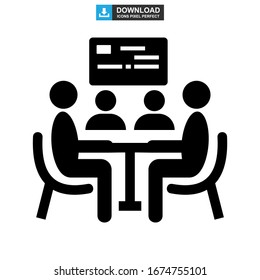 meeting icon or logo isolated sign symbol vector illustration - high quality black style vector icons
