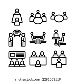meeting icon or logo isolated sign symbol vector illustration - Collection of high quality black style vector icons
