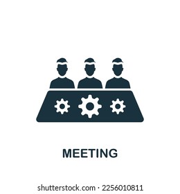 Meeting icon. Monochrome simple sign from collaboration collection. Meeting icon for logo, templates, web design and infographics.