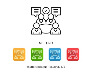 Icono de reunión Ilustración vectorial multicolor