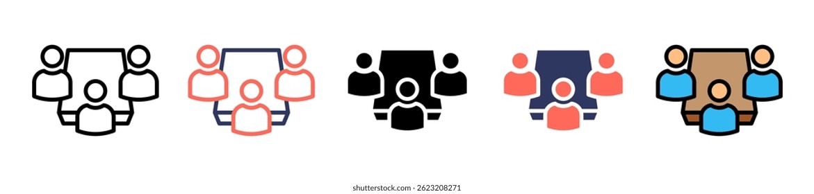 Ícone de Reunião - Ilustração de Vetor Múltiplo