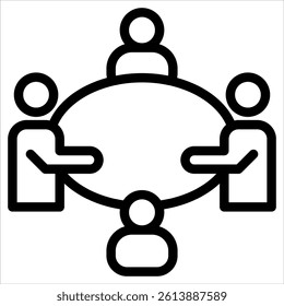 meeting icon in outline style vector illustration