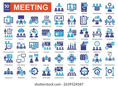 Meeting icon  pack collection set for business and people


