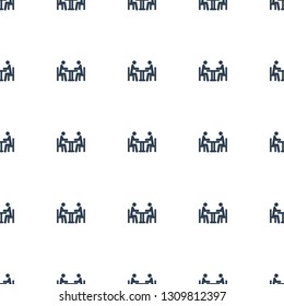 meeting icon pattern seamless white background. Editable filled meeting icon. meeting icon pattern for web and mobile.