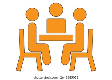 Meeting icon. People with table icon. People Icons Vector, Business Meeting Person Work Group Team Vector Illustration.
