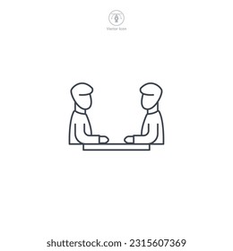 Icono de reunión. Ilustración vectorial profesional y colaborativa de una reunión, simbolizando discusiones, trabajo en equipo e interacciones grupales.