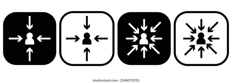 Meeting icon set. Assembly point vector. Gathering Point icon signs. Vector illustration