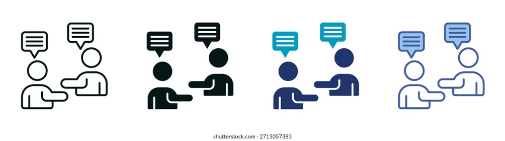 Meeting Icon Set Consisting of Multiple Styles Vector Illustration