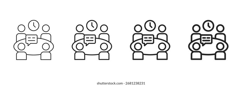 Meeting Icon Set Different Line Style Collection