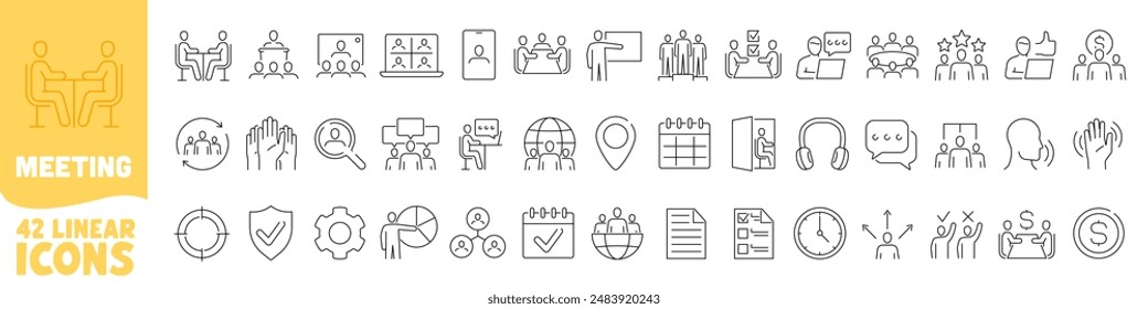 Meeting icon. Meeting icon set. Linear style.