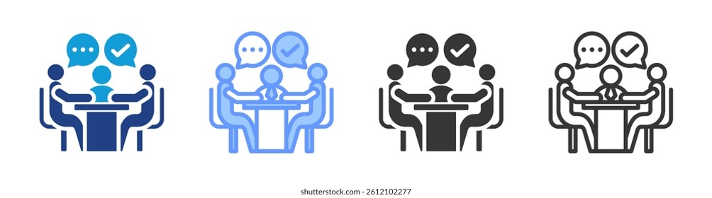 Meeting icon set multiple style collection